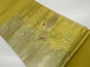 金彩和楽器に矢羽根模様刺繍名古屋帯